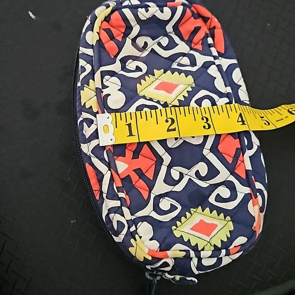 Vera Bradley makeup bag. Navy blue, white, orange and line green. Pre loved - Picture 7 of 8